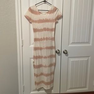 Pink and white tie die Topshop T shirt dress size 6